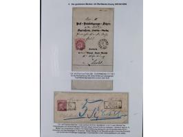 REICHSPOST-VORLÄUFER, ausstellungsmäßig aufgezogene Spezialsammlung von rund 120 Belegen und einigen losen Marken, Einheiten 