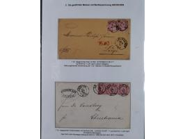 REICHSPOST-VORLÄUFER, ausstellungsmäßig aufgezogene Spezialsammlung von rund 120 Belegen und einigen losen Marken, Einheiten 