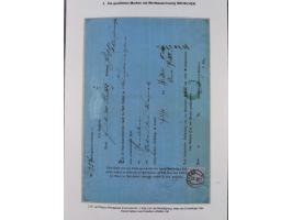 REICHSPOST-VORLÄUFER, ausstellungsmäßig aufgezogene Spezialsammlung von rund 120 Belegen und einigen losen Marken, Einheiten 