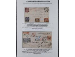 REICHSPOST-VORLÄUFER, ausstellungsmäßig aufgezogene Spezialsammlung von rund 120 Belegen und einigen losen Marken, Einheiten 