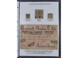 REICHSPOST-VORLÄUFER, ausstellungsmäßig aufgezogene Spezialsammlung von rund 120 Belegen und einigen losen Marken, Einheiten 