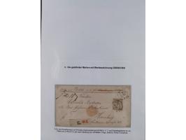 REICHSPOST-VORLÄUFER, ausstellungsmäßig aufgezogene Spezialsammlung von rund 120 Belegen und einigen losen Marken, Einheiten 