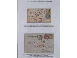 REICHSPOST-VORLÄUFER, ausstellungsmäßig aufgezogene Spezialsammlung von rund 120 Belegen und einigen losen Marken, Einheiten 