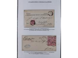 REICHSPOST-VORLÄUFER, ausstellungsmäßig aufgezogene Spezialsammlung von rund 120 Belegen und einigen losen Marken, Einheiten 