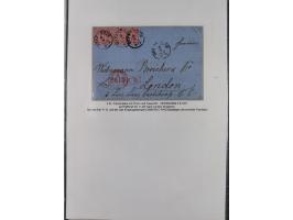 REICHSPOST-VORLÄUFER, ausstellungsmäßig aufgezogene Spezialsammlung von rund 120 Belegen und einigen losen Marken, Einheiten 