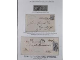 REICHSPOST-VORLÄUFER, ausstellungsmäßig aufgezogene Spezialsammlung von rund 120 Belegen und einigen losen Marken, Einheiten 
