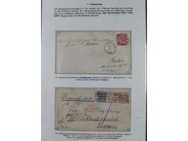 REICHSPOST-VORLÄUFER, ausstellungsmäßig aufgezogene Spezialsammlung von rund 120 Belegen und einigen losen Marken, Einheiten 