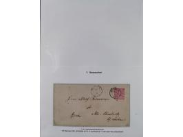 REICHSPOST-VORLÄUFER, ausstellungsmäßig aufgezogene Spezialsammlung von rund 120 Belegen und einigen losen Marken, Einheiten 