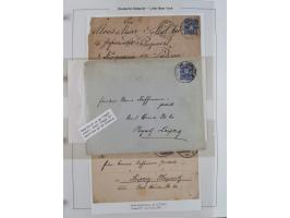 1889/91, Sammlung “DSP LINIE NEW YorK” mit Unterscheidungsbuchstaben &nbsp;“a” bis “l” mit 36 Briefen und GSK mit durchgehend