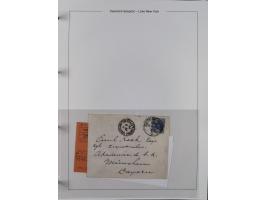 1889/91, Sammlung “DSP LINIE NEW YorK” mit Unterscheidungsbuchstaben &nbsp;“a” bis “l” mit 36 Briefen und GSK mit durchgehend