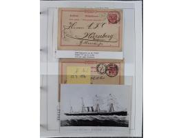 1889/91, Sammlung “DSP LINIE NEW YorK” mit Unterscheidungsbuchstaben &nbsp;“a” bis “l” mit 36 Briefen und GSK mit durchgehend