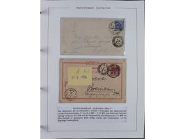 1889/91, Sammlung “DSP LINIE NEW YorK” mit Unterscheidungsbuchstaben &nbsp;“a” bis “l” mit 36 Briefen und GSK mit durchgehend