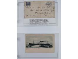 1889/91, Sammlung “DSP LINIE NEW YorK” mit Unterscheidungsbuchstaben &nbsp;“a” bis “l” mit 36 Briefen und GSK mit durchgehend