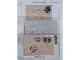 1889/91, Sammlung “DSP LINIE NEW YorK” mit Unterscheidungsbuchstaben &nbsp;“a” bis “l” mit 36 Briefen und GSK mit durchgehend