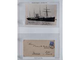 1889/91, Sammlung “DSP LINIE NEW YorK” mit Unterscheidungsbuchstaben &nbsp;“a” bis “l” mit 36 Briefen und GSK mit durchgehend