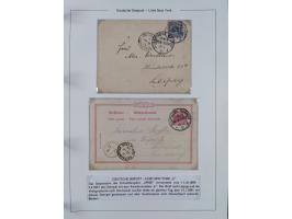 1889/91, Sammlung “DSP LINIE NEW YorK” mit Unterscheidungsbuchstaben &nbsp;“a” bis “l” mit 36 Briefen und GSK mit durchgehend