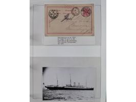 1889/91, Sammlung “DSP LINIE NEW YorK” mit Unterscheidungsbuchstaben &nbsp;“a” bis “l” mit 36 Briefen und GSK mit durchgehend