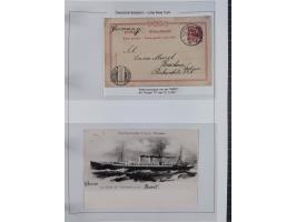 1889/91, Sammlung “DSP LINIE NEW YorK” mit Unterscheidungsbuchstaben &nbsp;“a” bis “l” mit 36 Briefen und GSK mit durchgehend