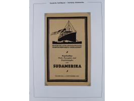 1923/39, Sammlung “DSP HAMBURG-SÜDAMERIKA” mit ca. 60 Briefen, Karten und GSK sowie 2 Menükarten und einige, meist ungebrauch