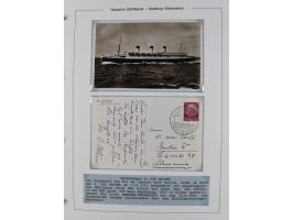 1923/39, Sammlung “DSP HAMBURG-SÜDAMERIKA” mit ca. 60 Briefen, Karten und GSK sowie 2 Menükarten und einige, meist ungebrauch