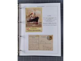 1923/39, Sammlung “DSP HAMBURG-SÜDAMERIKA” mit ca. 60 Briefen, Karten und GSK sowie 2 Menükarten und einige, meist ungebrauch