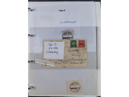 1913/39, interessante Sammlung “Kreisstempel mit Segment oben der Hamburg-Amerika-Linie” inkl. der Aptierungen mit 41 Briefen