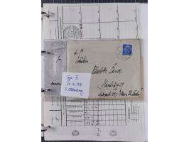 1913/39, interessante Sammlung “Kreisstempel mit Segment oben der Hamburg-Amerika-Linie” inkl. der Aptierungen mit 41 Briefen