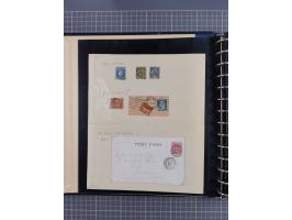 1872/1939, kleiner Bestand mit ca. 80 Briefen, Karten und GSK sowie vielen losen Marken und Briefstücken mit Schiffspoststemp