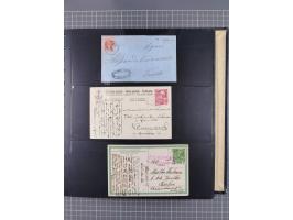 1872/1939, kleiner Bestand mit ca. 80 Briefen, Karten und GSK sowie vielen losen Marken und Briefstücken mit Schiffspoststemp