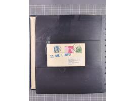 1872/1939, kleiner Bestand mit ca. 80 Briefen, Karten und GSK sowie vielen losen Marken und Briefstücken mit Schiffspoststemp