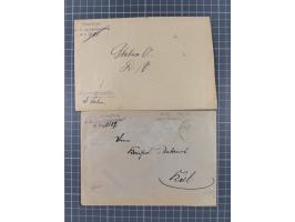 1900/41, ca. &nbsp;80 Briefe und Karten mit Schwerpunkt I. Weltkrieg, dabei u.a. frankierte Postkarte 1918 mit rotem Stempel 
