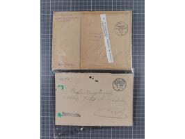 1900/41, ca. &nbsp;80 Briefe und Karten mit Schwerpunkt I. Weltkrieg, dabei u.a. frankierte Postkarte 1918 mit rotem Stempel 