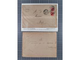 1900/41, ca. &nbsp;80 Briefe und Karten mit Schwerpunkt I. Weltkrieg, dabei u.a. frankierte Postkarte 1918 mit rotem Stempel 