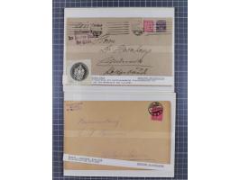1900/41, ca. &nbsp;80 Briefe und Karten mit Schwerpunkt I. Weltkrieg, dabei u.a. frankierte Postkarte 1918 mit rotem Stempel 