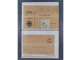 1900/41, ca. &nbsp;80 Briefe und Karten mit Schwerpunkt I. Weltkrieg, dabei u.a. frankierte Postkarte 1918 mit rotem Stempel 