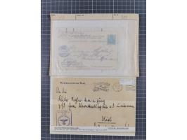 1900/41, ca. &nbsp;80 Briefe und Karten mit Schwerpunkt I. Weltkrieg, dabei u.a. frankierte Postkarte 1918 mit rotem Stempel 