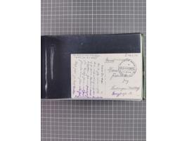 1900/41, ca. &nbsp;80 Briefe und Karten mit Schwerpunkt I. Weltkrieg, dabei u.a. frankierte Postkarte 1918 mit rotem Stempel 