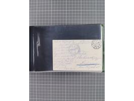 1900/41, ca. &nbsp;80 Briefe und Karten mit Schwerpunkt I. Weltkrieg, dabei u.a. frankierte Postkarte 1918 mit rotem Stempel 