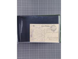 1900/41, ca. &nbsp;80 Briefe und Karten mit Schwerpunkt I. Weltkrieg, dabei u.a. frankierte Postkarte 1918 mit rotem Stempel 