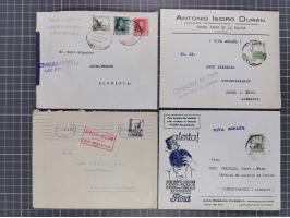 1880/1945, Propaganda &amp; Censor: 30 covers and cards, many different censors from Tenerife and Las Palmas, Viva Espana! ca