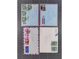 1936/90, 40 covers, postal stationerys and cards starting India 3 d. carmine overprinted Bahrain on cover with content from B