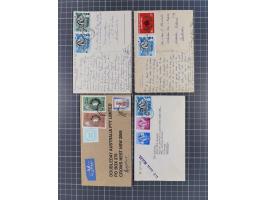 1936/90, 40 covers, postal stationerys and cards starting India 3 d. carmine overprinted Bahrain on cover with content from B