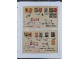 1917, OX-HEAD (PTT) Issues specialized collection on 24 selfmade album pages including a mainly used set, many high values 25