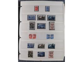 1944, umfangreiche, meist postfrische und gestempelte Sammlung mit vielen Einheiten, gestempelten Bogenteilen, Aufdruck-Abart