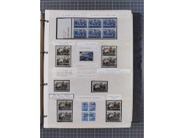 1944, umfangreiche, meist postfrische und gestempelte Sammlung mit vielen Einheiten, gestempelten Bogenteilen, Aufdruck-Abart