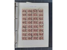 1944, umfangreiche, meist postfrische und gestempelte Sammlung mit vielen Einheiten, gestempelten Bogenteilen, Aufdruck-Abart