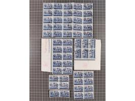 1944, umfangreiche, meist postfrische und gestempelte Sammlung mit vielen Einheiten, gestempelten Bogenteilen, Aufdruck-Abart