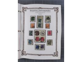 1922/23, umfangreiche, alte Ausstellungssammlung “Wiesbadener Regierungsmarken” mit vielen ungebrauchten und gestempelten Mar