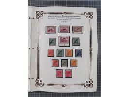 1922/23, umfangreiche, alte Ausstellungssammlung “Wiesbadener Regierungsmarken” mit vielen ungebrauchten und gestempelten Mar