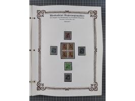 1922/23, umfangreiche, alte Ausstellungssammlung “Wiesbadener Regierungsmarken” mit vielen ungebrauchten und gestempelten Mar